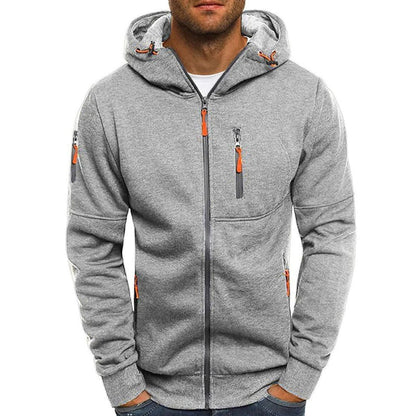 Zip-Up Hoodie | Men's Hoodie | Cotton Blend | Drawstring Hood & Multiple Zipper Pockets | Steven & Levon