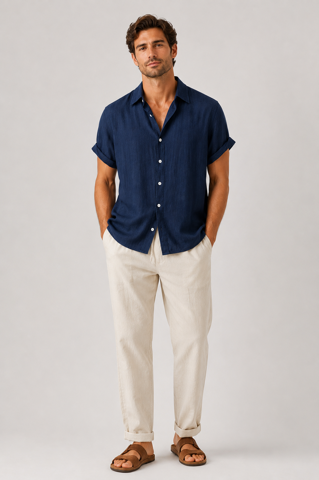 Men's Linen Summer Set | Lightweight Shirt & Shorts | Breathable Holiday Outfit | Steven & Levon