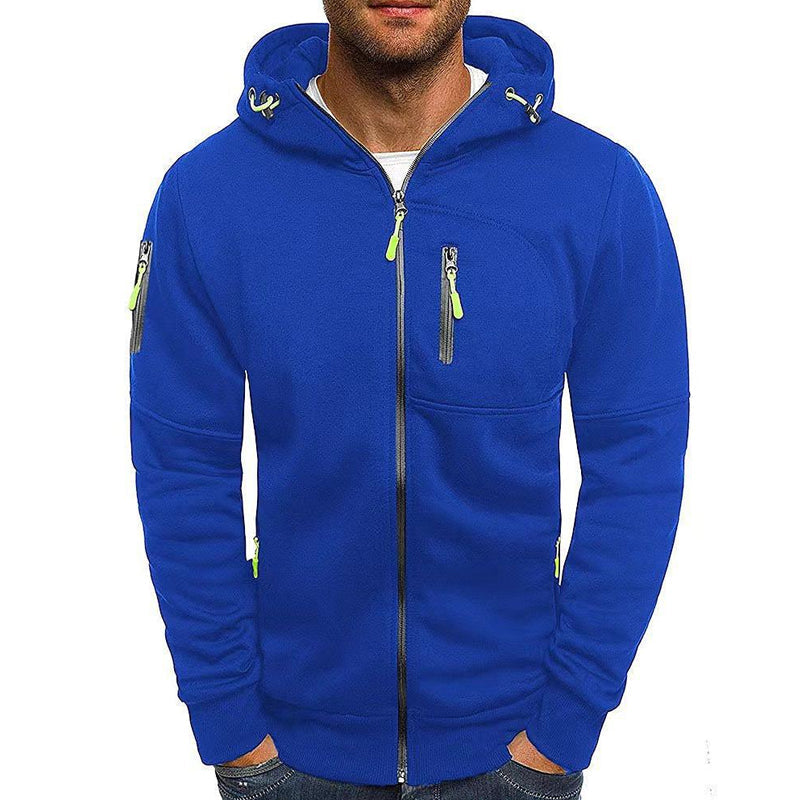 Zip-Up Hoodie | Men's Hoodie | Cotton Blend | Drawstring Hood & Multiple Zipper Pockets | Steven & Levon