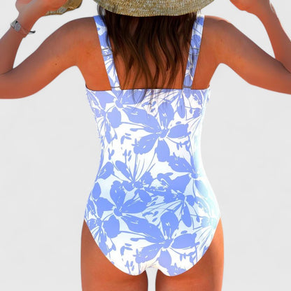 Printed One-Piece Swimsuit | Women | Nylon & Spandex Blend | Stretch Fit Designer Swimwear | Steven & Levon
