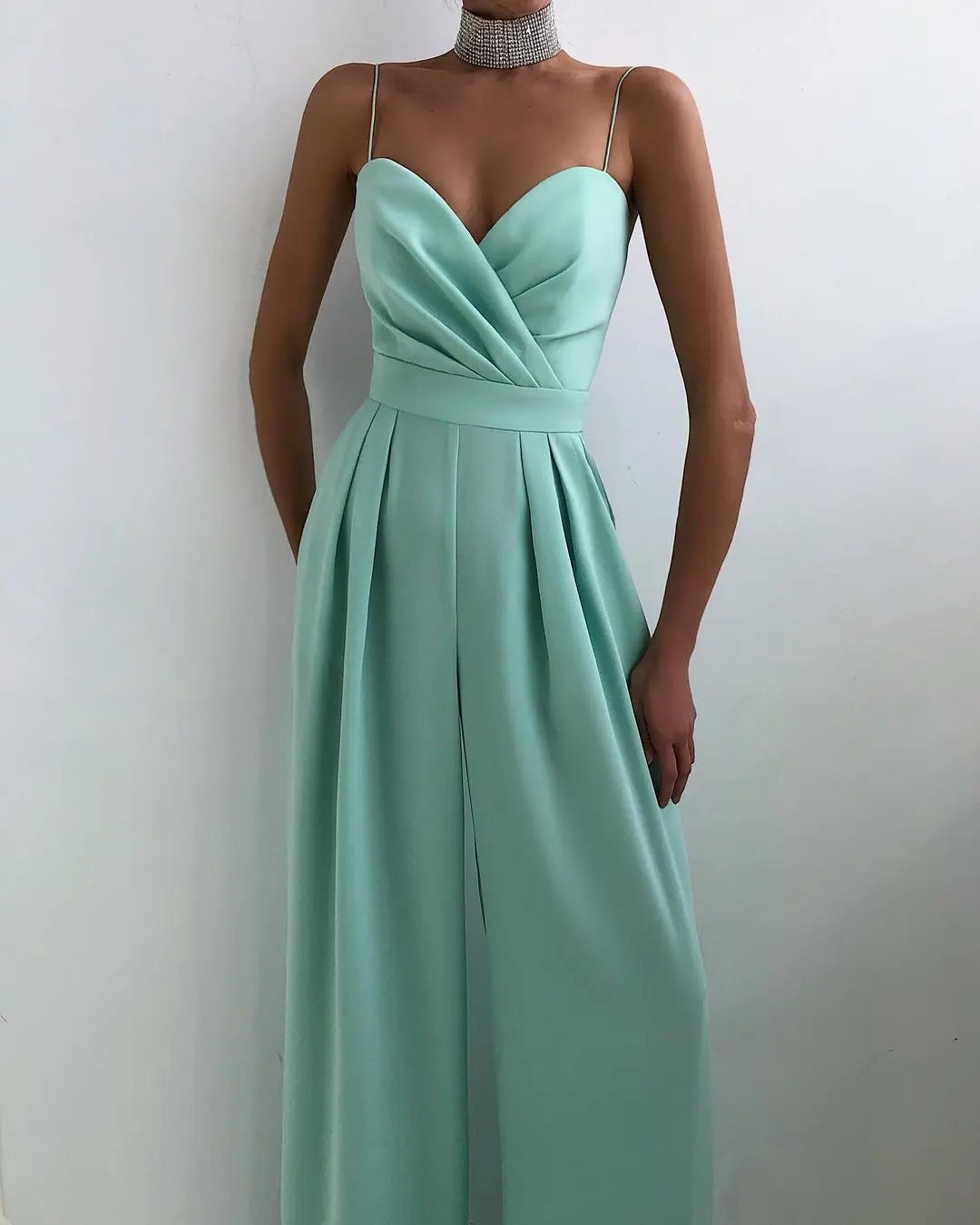 Sleeveless Wide Leg Jumpsuit | Women | High Waist | Elegant Fit | Casual & Formal Wear | Steven & Levon