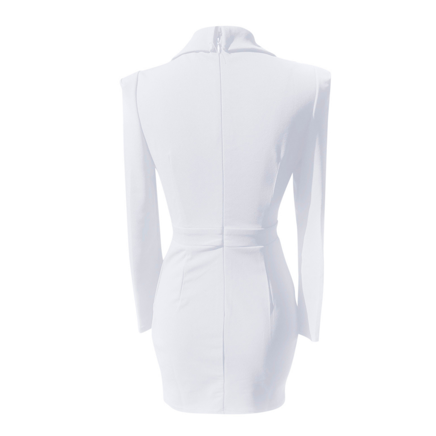 Woman's Blazer Mini Dress | Structured Long Sleeve | V Neck Party Dress | Tailored Fit Evening Wear | Steven & Levon