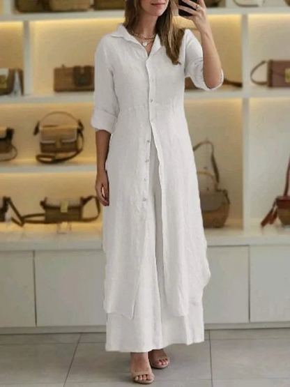 Amaya Women's Linen Summer Set | Lightweight Two Piece Co-ord Outfit | Steven & Levon