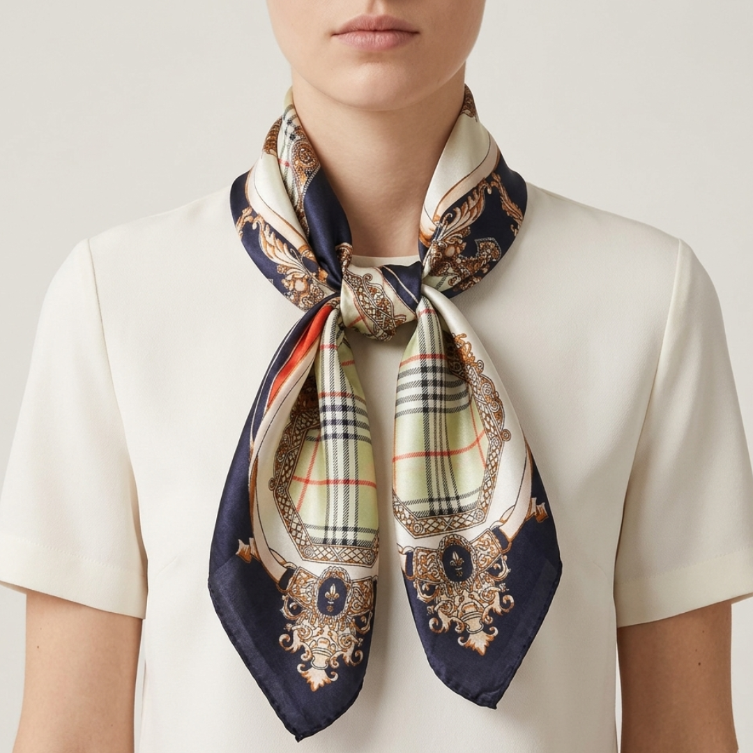 Plant Print Square Scarf | Women | Soft Fabric | 70cm Elegant Printed Neck Scarf | Steven & Levon