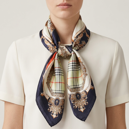 Plant Print Square Scarf | Women | Soft Fabric | 70cm Elegant Printed Neck Scarf | Steven & Levon