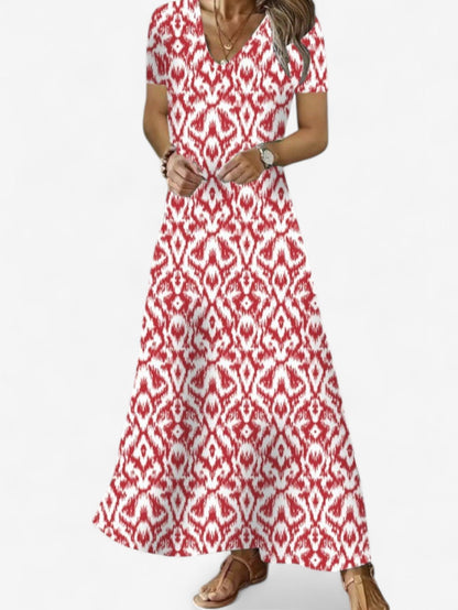 Summer Boho V-Neck Maxi Dress | Women | Flowy Holiday Dress | Steven & Levon