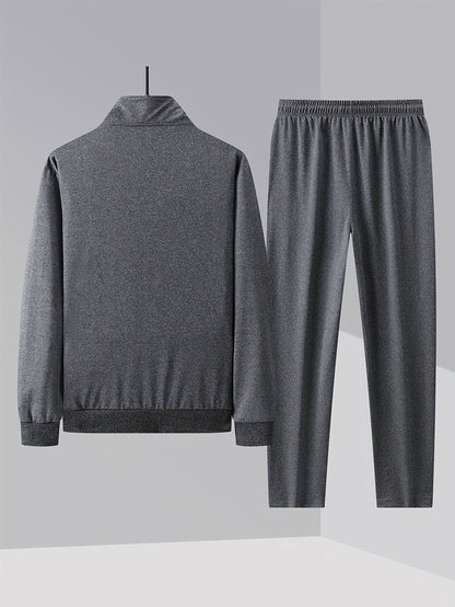 Mens Tracksuit | Zip Up Stand Collar | Casual Jacket and Jogger Trousers Two Piece Set | Steven & Levon
