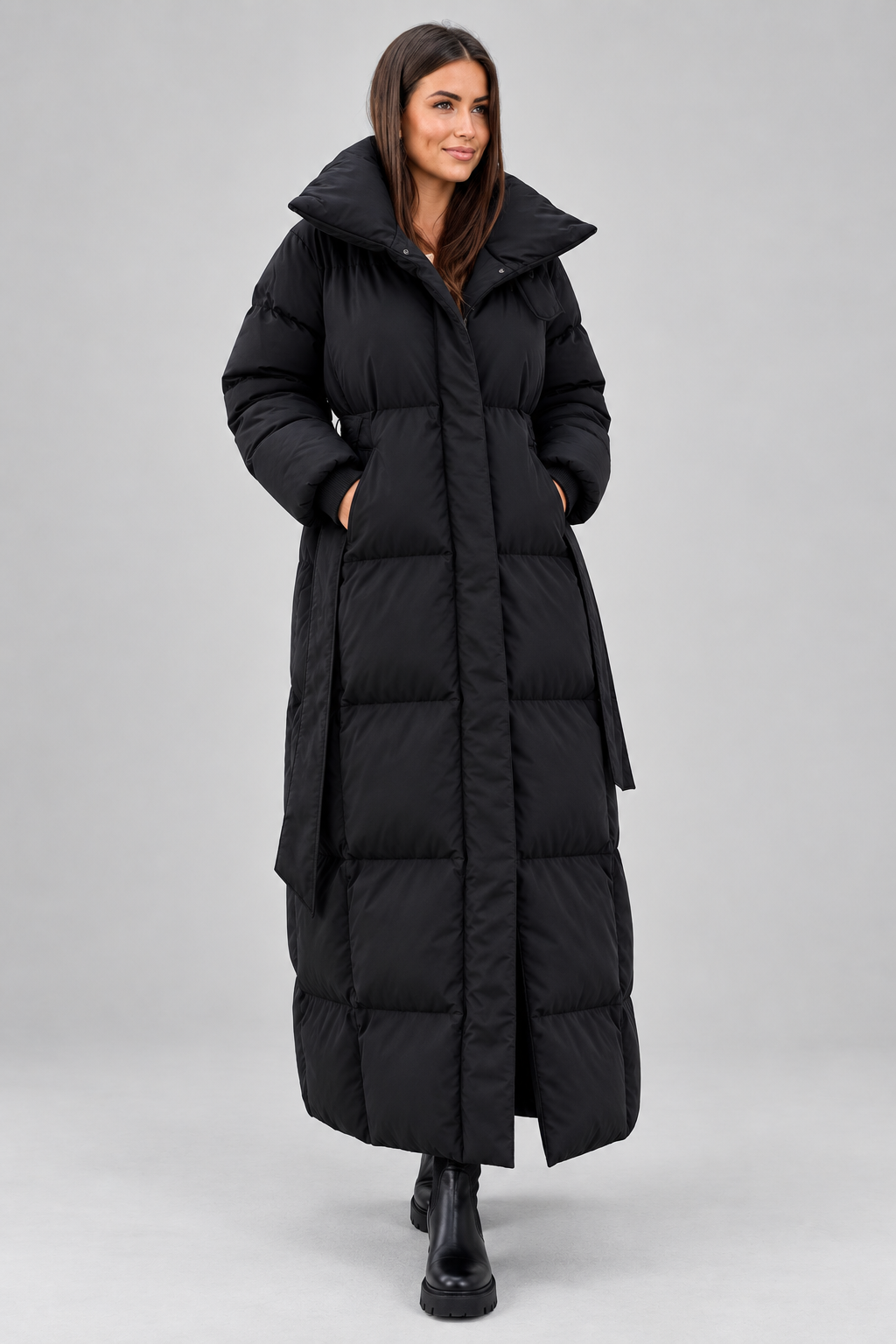 Women's Elegant Long Winter Jacket | Warm Quilted Coat | Stylish Outerwear | Steven & Levon