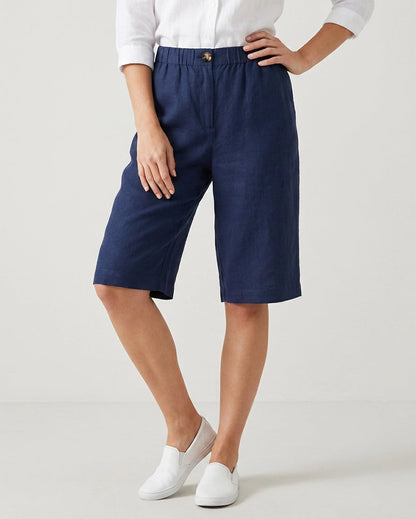 Wina Capri Pants for Women | Polyester Fiber | Loose Fit | Elastic Waist | Steven & Levon