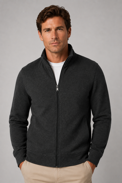 Zip Up Sweatshirt | Full Zip Track Jacket | Men | Cotton Blend | Casual Athletic Layer | Steven & Levon