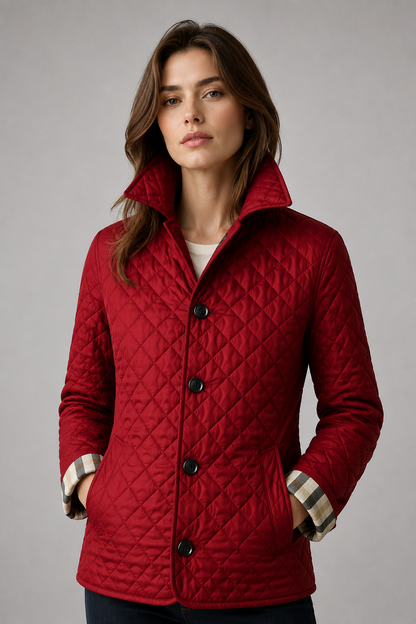 Women's Quilted Button-Up Jacket | Women | Premium Fabric | Lightweight Warm Autumn Winter Coat | Steven & Levon