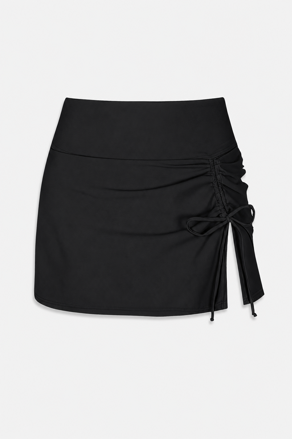 Women's Ruched Mini Skirt | Women | High Waist | Adjustable Drawstring Side Split | Active & Casual Wear | Steven & Levon