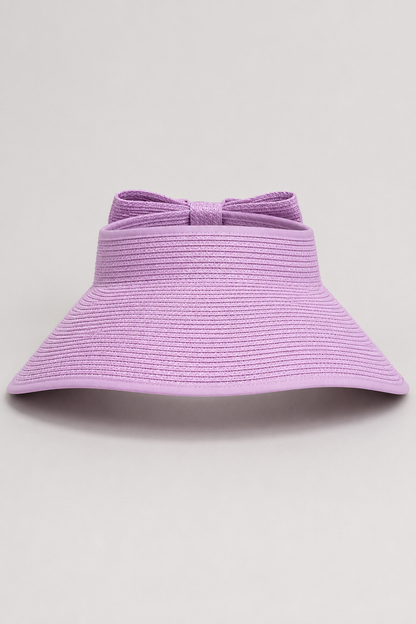 Foldable Wide Brim Bow Visor | Women's Sun Visor | Straw | UPF50+ UV Protection | Packable Summer Hat | Steven & Levon