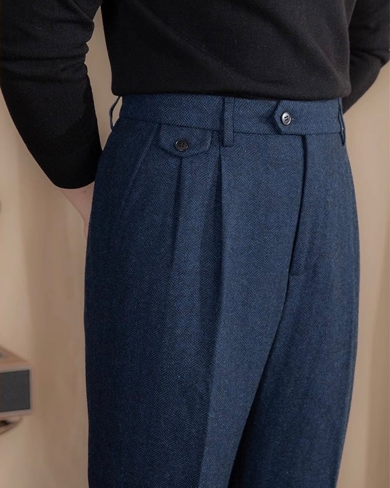 Tailored Smart Casual Pants | Men | Textured Formal Fit | Steven & Levon