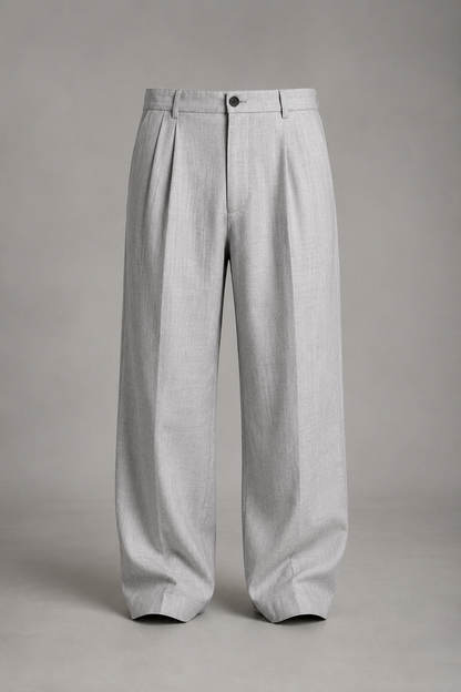 Men's Wide Leg Trousers |  Relaxed Fit Cotton Blend Pants | Smart Casual Streetwear | Steven & Levon