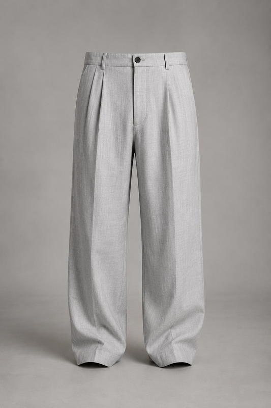 Men's Wide Leg Trousers |  Relaxed Fit Cotton Blend Pants | Smart Casual Streetwear | Steven & Levon