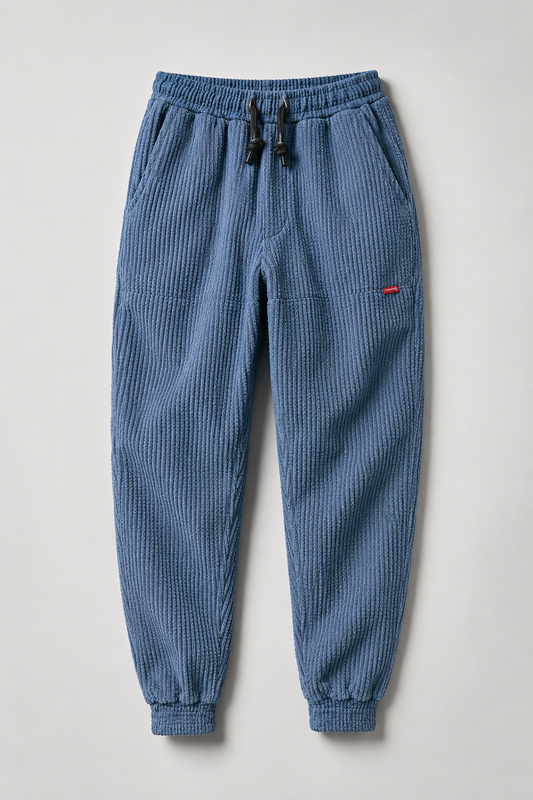 Men's Loose Fit Tapered Jogger Trousers | Drawstring Waist & Gathered Cuffs | Casual Relaxed Fit | Steven & Levon