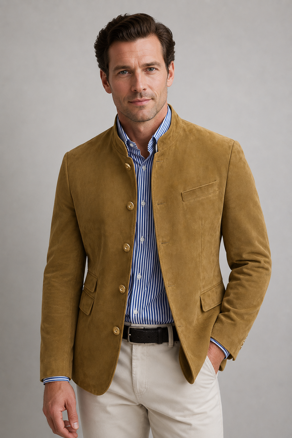 Men’s Suede Zip-Up Jacket | Men | | Relaxed Fit, Patch Pockets, Everyday Wear | Steven & Levon