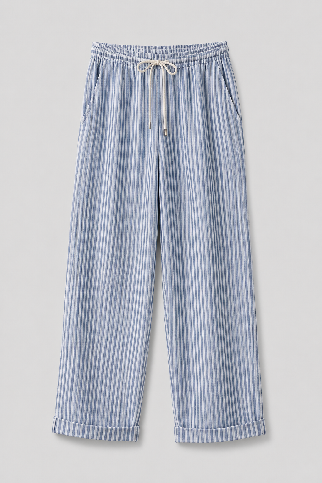 Relaxed Fit Striped Linen Trousers | Women | Breathable Wide-Leg Casual Pants | Steven & Levon