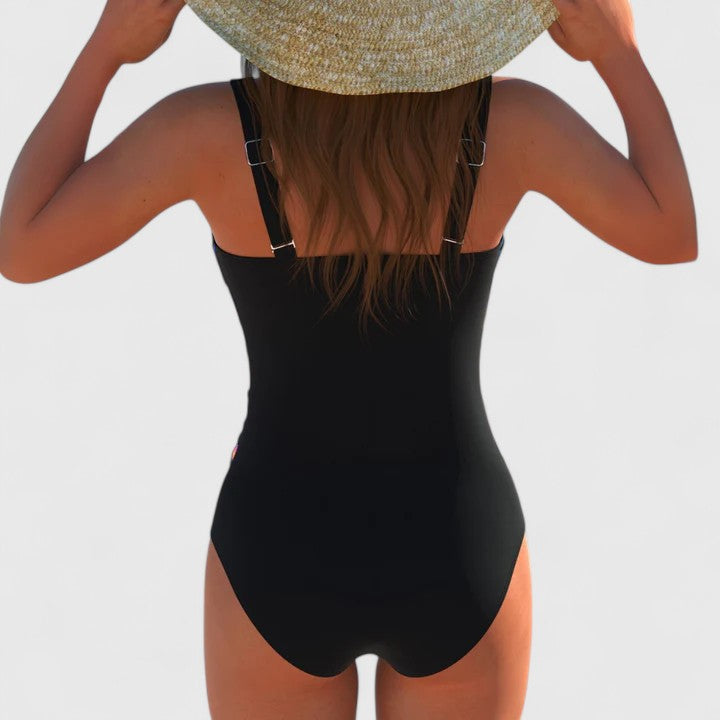 Printed One-Piece Swimsuit | Women | Nylon & Spandex Blend | Stretch Fit Designer Swimwear | Steven & Levon