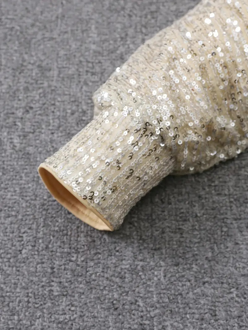 Sequin Mini Dress | Women | Long Sleeve Relaxed Fit | Sparkly Party Cocktail Dress | Steven & Levon
