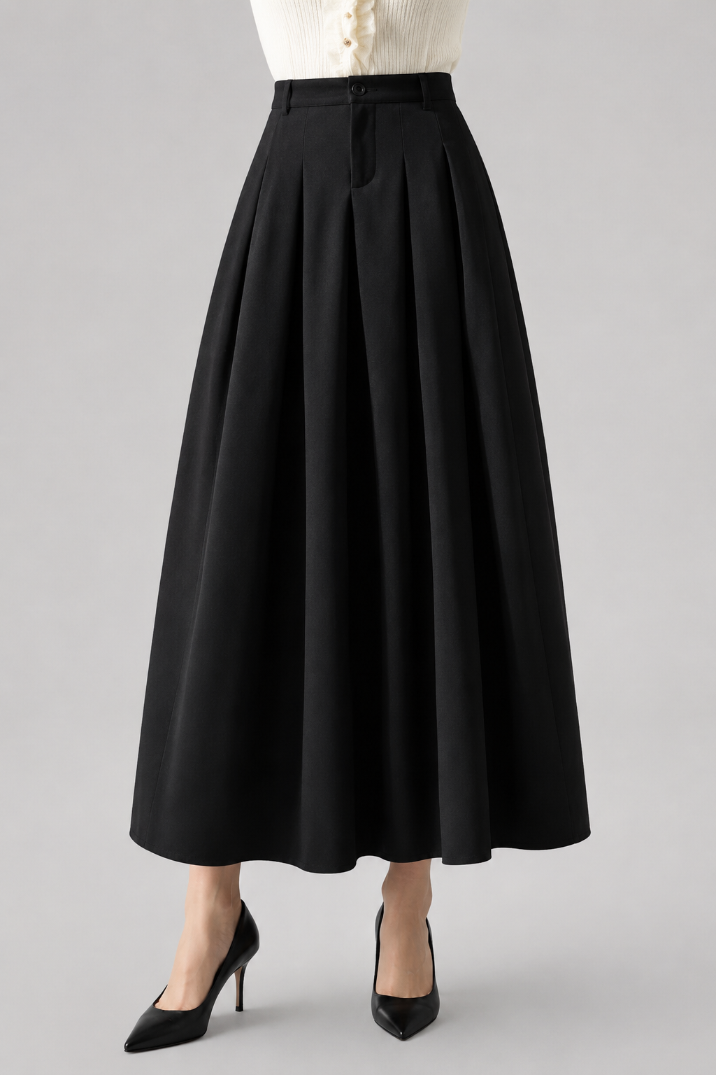 Women's Elegant Midi Skirt | Women | High Waist | Flattering A-Line Silhouette | Smart Casual & Occasion Wear | Steven & Levon
