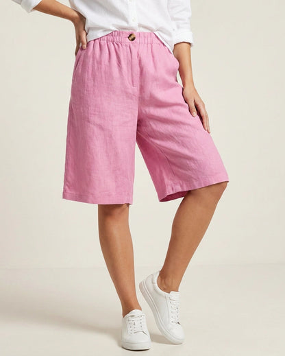 Wina Capri Pants for Women | Polyester Fiber | Loose Fit | Elastic Waist | Steven & Levon