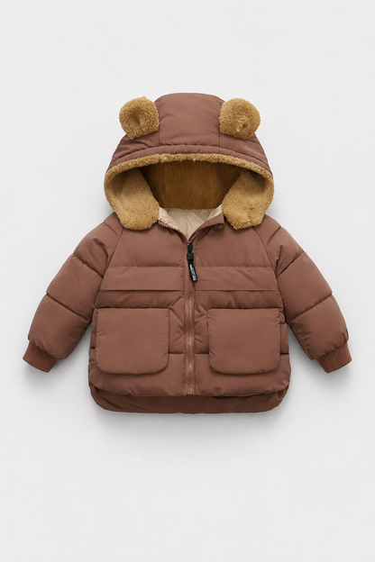 Kids Hooded Puffer Jacket | Boys & Girls | Fleece Lined | Winter Coat | Warm Outerwear | Steven & Levon