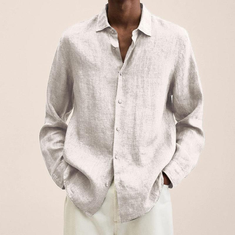 Linen Long Sleeve Shirt | Men | Tailored Fit | Breathable Casual Smart Shirt | Steven & Levon