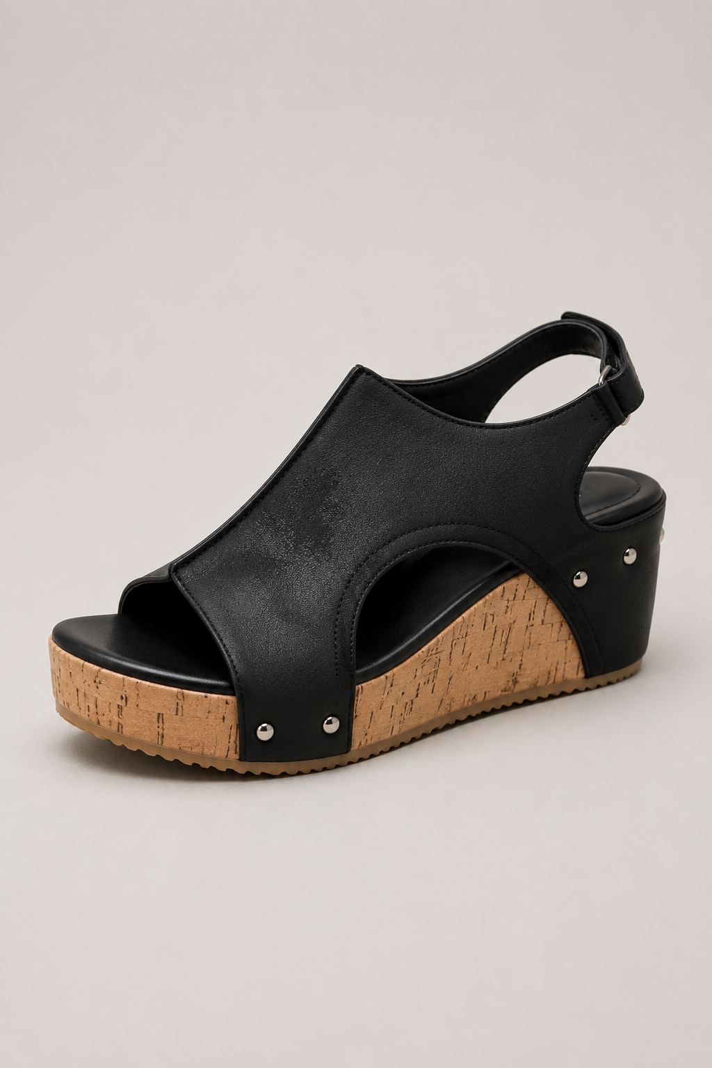 Women's Cork Platform Wedge Sandals | Peep Toe Slingback | Comfort Shoes | Steven & Levon
