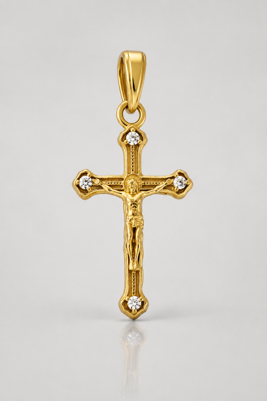 Melted Crucifix Pendant | Men | 18ct Gold Sterling Silver | Religious Design | Statement Necklace | Steven & Levon