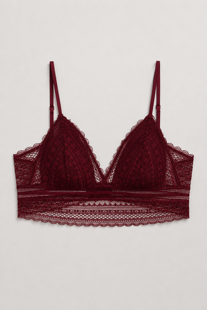 Back-Free Lace Bra | Women's Triangle Bralette | Soft Lace | Wireless Adjustable Lingerie | Comfortable Everyday Bra | Steven & Levon