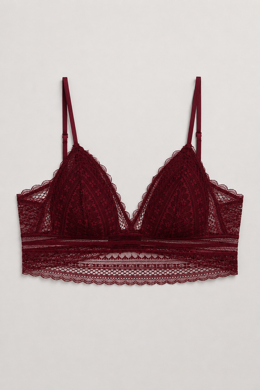 Back-Free Lace Bra | Women's Triangle Bralette | Soft Lace | Wireless Adjustable Lingerie | Comfortable Everyday Bra | Steven & Levon