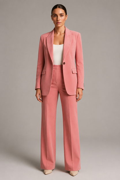 Women's Two-Piece Suit Set | Lapel Blazer & Pants | Elegant Relaxed Fit | Steven & Levon