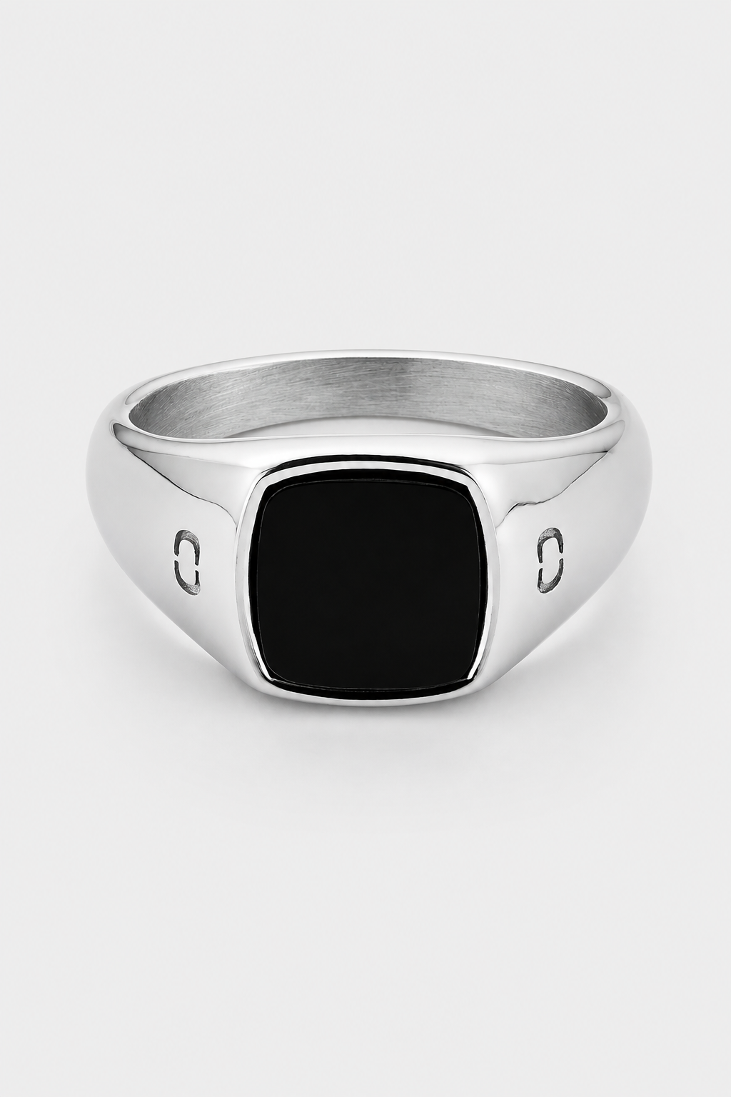 Onyx Signet Ring | Gold or Silver | Men | Stainless Steel | Black Onyx Gemstone | Steven & Levon