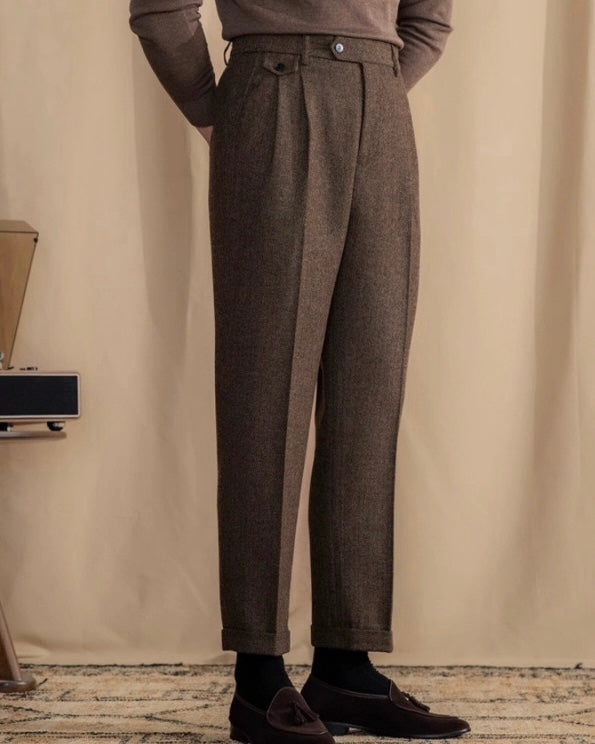 Tailored Smart Casual Pants | Men | Textured Formal Fit | Steven & Levon