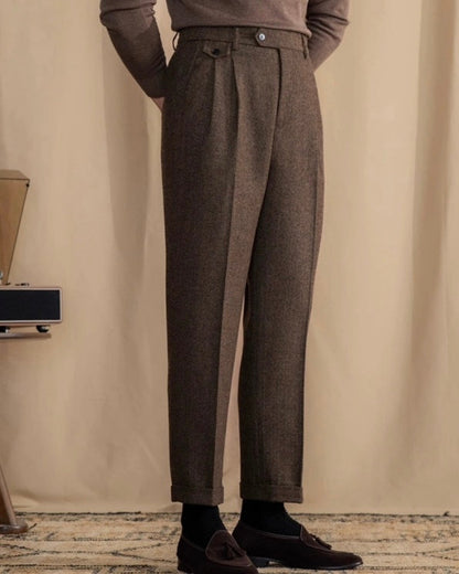 Tailored Smart Casual Pants | Men | Textured Formal Fit | Steven & Levon