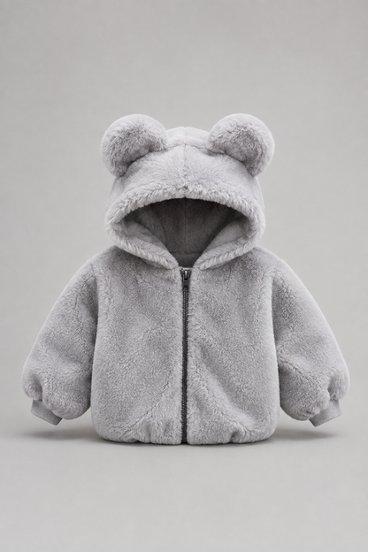 Kids Teddy Fleece Hooded Jacket | Boys & Girls | Bear Ears | Plush Winter Coat | Steven & Levon