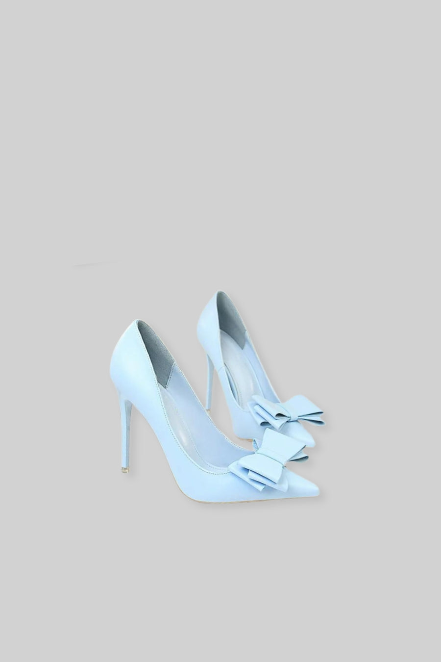 Vegan Leather Ribbon Heels | Women | Baby Blue | Steven & Levon