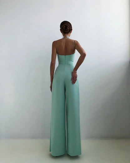 Sleeveless Wide Leg Jumpsuit | Women | High Waist | Elegant Fit | Casual & Formal Wear | Steven & Levon