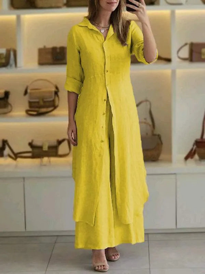 Amaya Women's Linen Summer Set | Lightweight Two Piece Co-ord Outfit | Steven & Levon