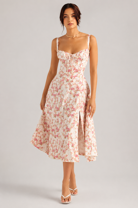 Bustier Dress | Women's Structured Midi Dress | Elegant Occasion Wear | Steven & Levon