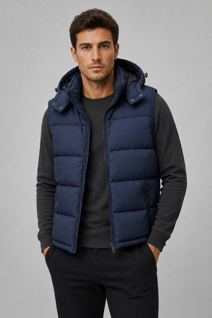 Men's Padded Bodywarmer Vest | Quilted Gilet | Zip Front | Warm Insulated | Steven & Levon