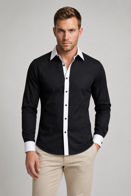 Men's Two-Tone Shirt | Men | Slim Fit | Casual Button-Up | Steven & Levon