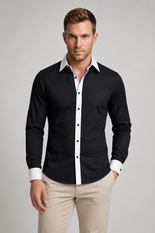 Men's Two-Tone Shirt | Men | Slim Fit | Casual Button-Up | Steven & Levon