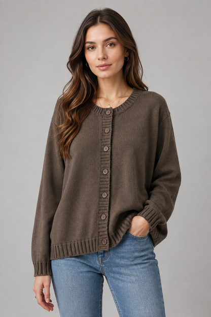 Relaxed Fit Knit Cardigan | Women | Button Front | Soft Knit | Everyday Casual Layering | Steven & Levon