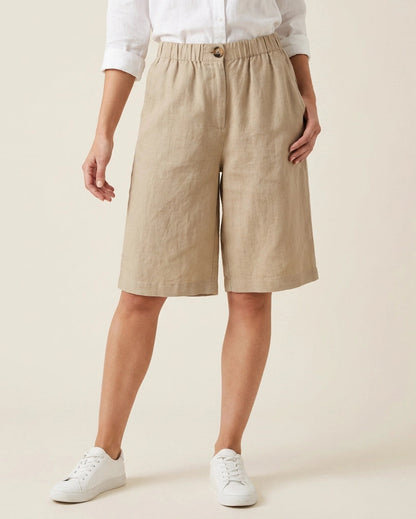 Wina Capri Pants for Women | Polyester Fiber | Loose Fit | Elastic Waist | Steven & Levon
