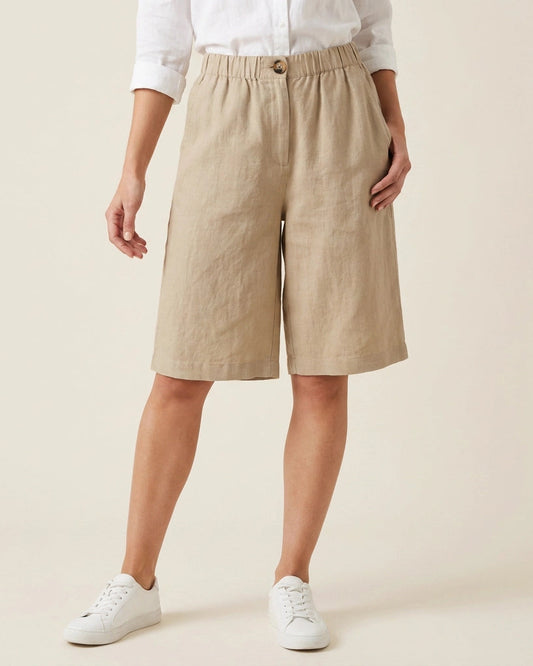 Wina Capri Pants for Women | Polyester Fiber | Loose Fit | Elastic Waist | Steven & Levon