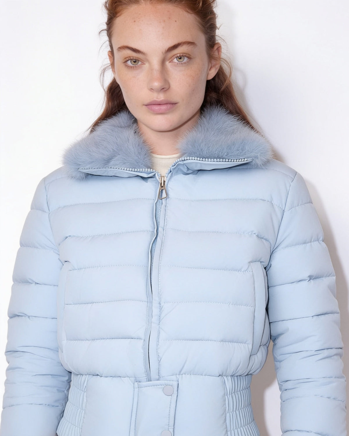 Cropped Puffer Jacket | Women | Faux Fur Collar | Warm Quilted Winter Coat | Steven & Levon