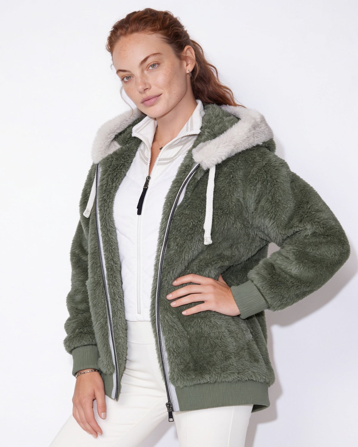 Plush Hooded Coat | Women | Faux Fur Jacket | Cozy Winter Outerwear | Steven & Levon